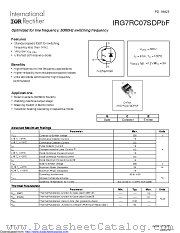 IRG7RC07SDPBF datasheet pdf International Rectifier