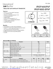 IRGP4063PBF datasheet pdf International Rectifier