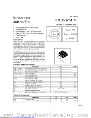 IRL3502STRRPBF datasheet pdf International Rectifier