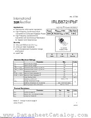 IRLB8721 datasheet pdf International Rectifier