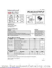 IRLML0040TRPBF datasheet pdf International Rectifier