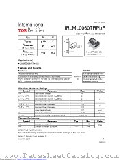IRLML0060 datasheet pdf International Rectifier