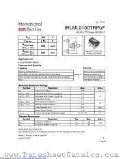 IRLML0100TRPBF datasheet pdf International Rectifier