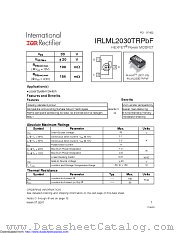 IRLML2030 datasheet pdf International Rectifier