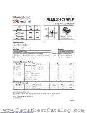 IRLML2060 datasheet pdf International Rectifier