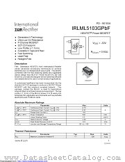 IRLML5103GTRPBF datasheet pdf International Rectifier
