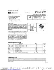 PB-IRLML5203 datasheet pdf International Rectifier