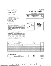 IRLML5203GTRPBF datasheet pdf International Rectifier