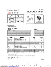 IRLML9301TRPBF datasheet pdf International Rectifier