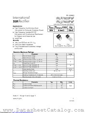 IRLR7833CTRRPBF datasheet pdf International Rectifier