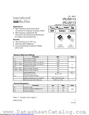PB-IRLU8113 datasheet pdf International Rectifier