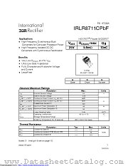 IRLR8711C datasheet pdf International Rectifier