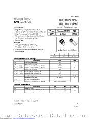 IRLU8743PBF datasheet pdf International Rectifier