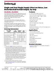 ISL28291 datasheet pdf Intersil