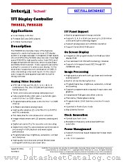 TW8833 datasheet pdf Intersil