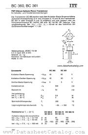 BC360-6 datasheet pdf ITT Semiconductors