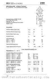 BSY53 datasheet pdf ITT Semiconductors