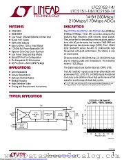 LTC2151CUJ-14#TRPBF datasheet pdf Linear Technology