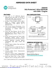 DS2432P-W06+1 datasheet pdf MAXIM - Dallas Semiconductor