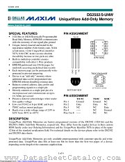 DS2502-UNW-1158 datasheet pdf MAXIM - Dallas Semiconductor