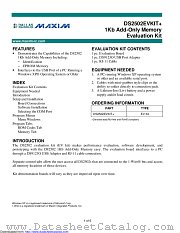 DS2502EVKIT datasheet pdf MAXIM - Dallas Semiconductor