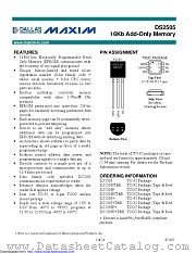 DS2505P-UNW-1154 datasheet pdf MAXIM - Dallas Semiconductor