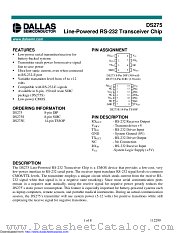 DS275E+ datasheet pdf MAXIM - Dallas Semiconductor