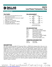 DS276S/T&R datasheet pdf MAXIM - Dallas Semiconductor