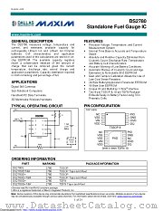DS2780G+ datasheet pdf MAXIM - Dallas Semiconductor