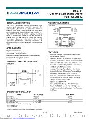 DS2781 datasheet pdf MAXIM - Dallas Semiconductor