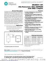 DS28E01-100 datasheet pdf MAXIM - Dallas Semiconductor