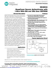 DS28E22P-W31+1TW datasheet pdf MAXIM - Dallas Semiconductor
