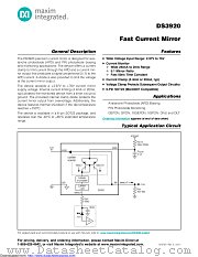 DS3920X-002+ datasheet pdf MAXIM - Dallas Semiconductor