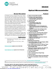 DS4830T+ datasheet pdf MAXIM - Dallas Semiconductor