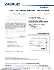 MAX11101EWC+T datasheet pdf MAXIM - Dallas Semiconductor