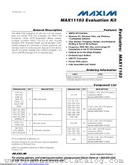 MAX11103EVKIT datasheet pdf MAXIM - Dallas Semiconductor