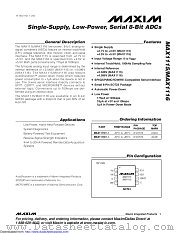 MAX1116EKA+ datasheet pdf MAXIM - Dallas Semiconductor