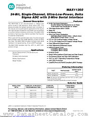 MAX11202 datasheet pdf MAXIM - Dallas Semiconductor