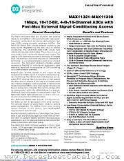 MAX11321 datasheet pdf MAXIM - Dallas Semiconductor
