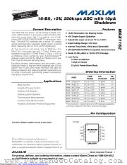 MAX1162ACUB+ datasheet pdf MAXIM - Dallas Semiconductor