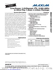 MAX11647 datasheet pdf MAXIM - Dallas Semiconductor