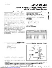 MAX1177BCUP+T datasheet pdf MAXIM - Dallas Semiconductor