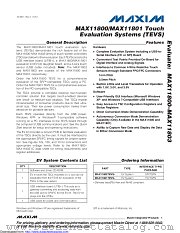 MAX11801TEVS+ datasheet pdf MAXIM - Dallas Semiconductor