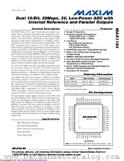 MAX1184ECM+TD datasheet pdf MAXIM - Dallas Semiconductor