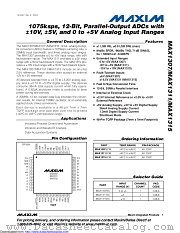 MAX1315 datasheet pdf MAXIM - Dallas Semiconductor