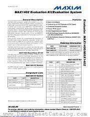 MAX1402EVKIT+ datasheet pdf MAXIM - Dallas Semiconductor