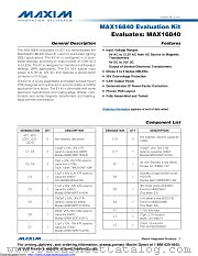 MAX16840EVKIT datasheet pdf MAXIM - Dallas Semiconductor