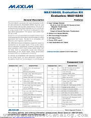 MAX16840LEVKIT datasheet pdf MAXIM - Dallas Semiconductor