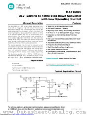 MAX16909RAUE+CFZ datasheet pdf MAXIM - Dallas Semiconductor