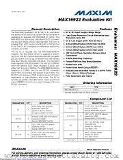 MAX16922EVKIT+ datasheet pdf MAXIM - Dallas Semiconductor